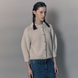 NWT W Concept Nothing Written Lou Knit Cardigan in Cream Ivory